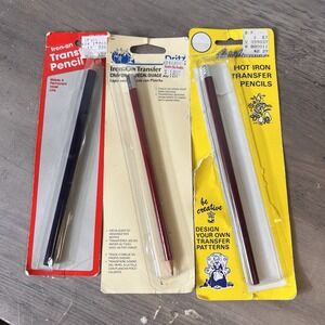 Lot of 3 Vintage Iron-On Transfer Pencils‎ Dritz Aunt Martha's, Dritz,